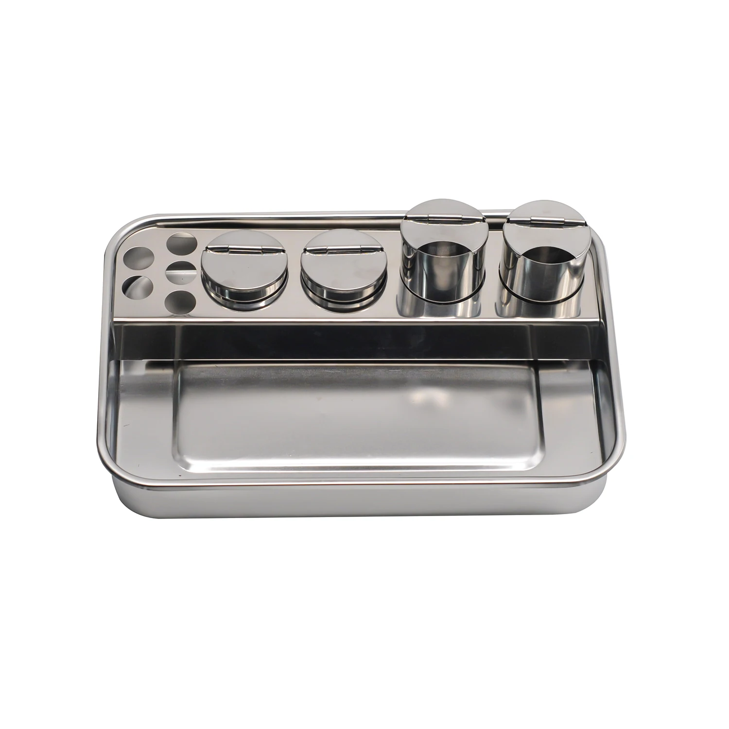 Dental Instruments Storage Box Dental Tray With 4 Bottles Stainless Steel 1 Set For Clinic Equipment
Dental Instruments Storage Box Dental Tray With 4 Bottles Stainless Steel 1 Set For Clinic Equipment