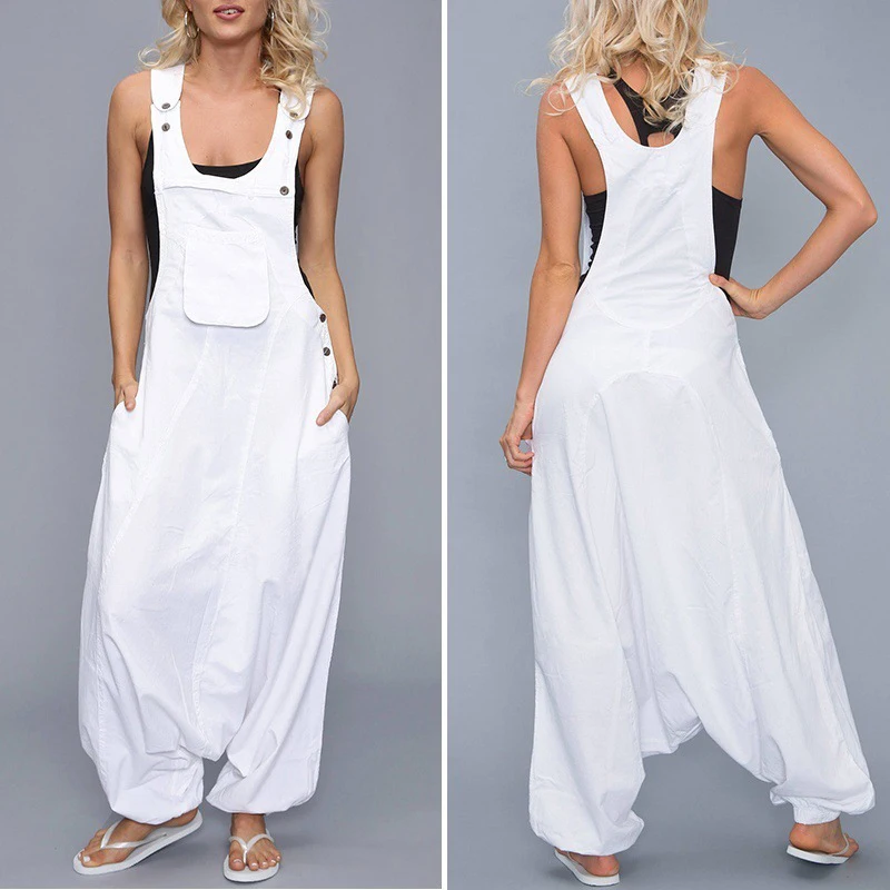 Womens Loose Jumpsuits Harem Pants Wide Leg Pants Sleeveless Pockets Bib Jumpsuit Siamese Trousers For Ladies Large Size S-5XL
Womens Loose Jumpsuits Harem Pants Wide Leg Pants Sleeveless Pockets Bib Jumpsuit Siamese Trousers For Ladies Large Size S-5XL