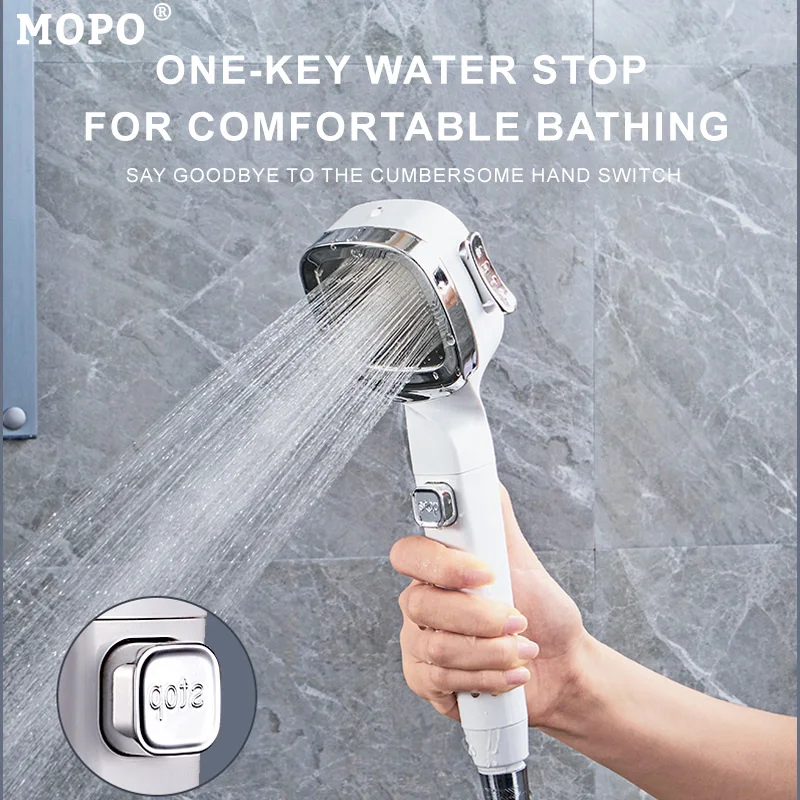 4Mode High Pressure ShowerHead One-key Stop Water Toothbrushes Head Water Saving Adjustable Shower Chuveiro Bathroom Accessories
4Mode High Pressure ShowerHead One-key Stop Water Toothbrushes Head Water Saving Adjustable Shower Chuveiro Bathroom Accessories
