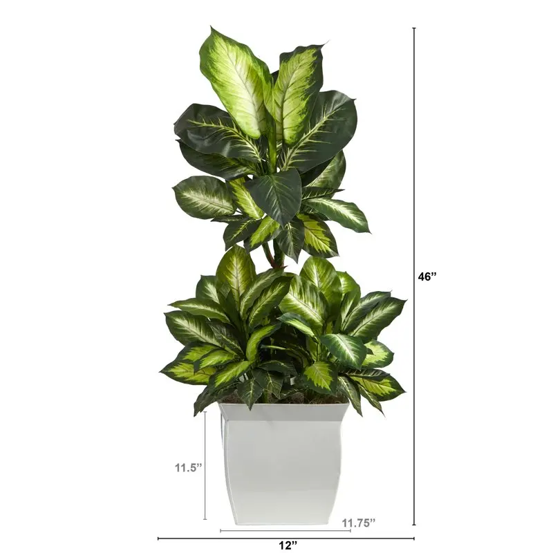 Refreshing Refreshing Green Dieffenbachia Artificial Plant in Beautiful White Metal Planter, Ideal for Home Decor.
Refreshing Refreshing Green Dieffenbachia Artificial Plant in Beautiful White Metal Planter, Ideal for Home Decor.