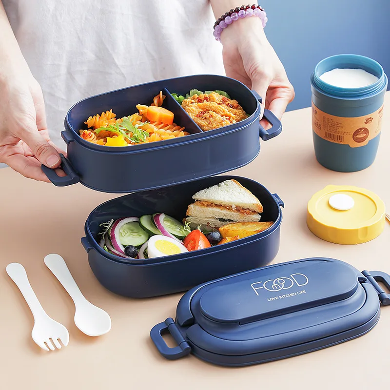 Office Worker Portable Lunch Box Microwave-heated Student Double-layer Lunch Box with Tableware Food Sushi Fruit Salad Bento Box
Office Worker Portable Lunch Box Microwave-heated Student Double-layer Lunch Box with Tableware Food Sushi Fruit Salad Bento Box