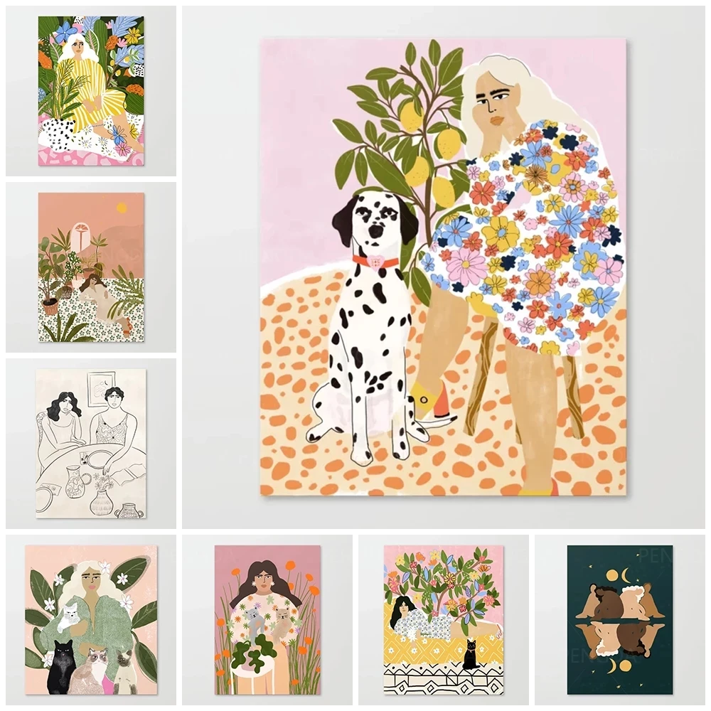 Canvas Wall Art Bohemian Prints Poster Breakfast Home Cat Decoration Painting French Modern Ladies For Bedroom Modular Pictures
Canvas Wall Art Bohemian Prints Poster Breakfast Home Cat Decoration Painting French Modern Ladies For Bedroom Modular Pictures