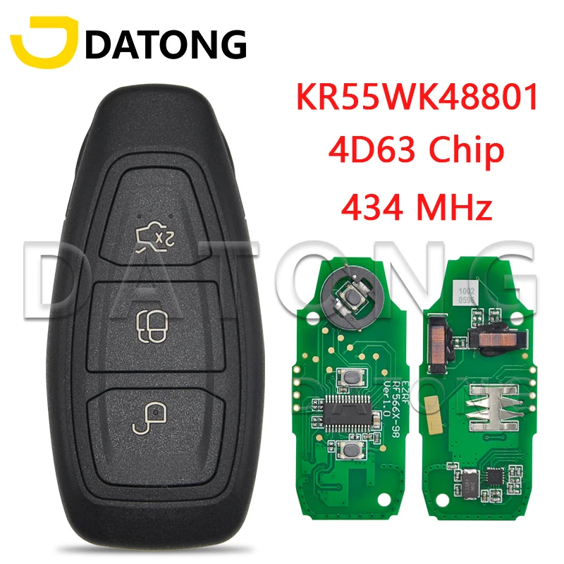 Автомобильный пульт дистанционного управления Datong World KR5876268 ID49 KR55WK48801 4D63 +/83 чип 433 МГц, подходит для Ford Fiesta Kuga 2016 2017
Автомобильный пульт дистанционного управления Datong World KR5876268 ID49 KR55WK48801 4D63 +/83 чип 433 МГц, подходит для Ford Fiesta Kuga 2016 2017