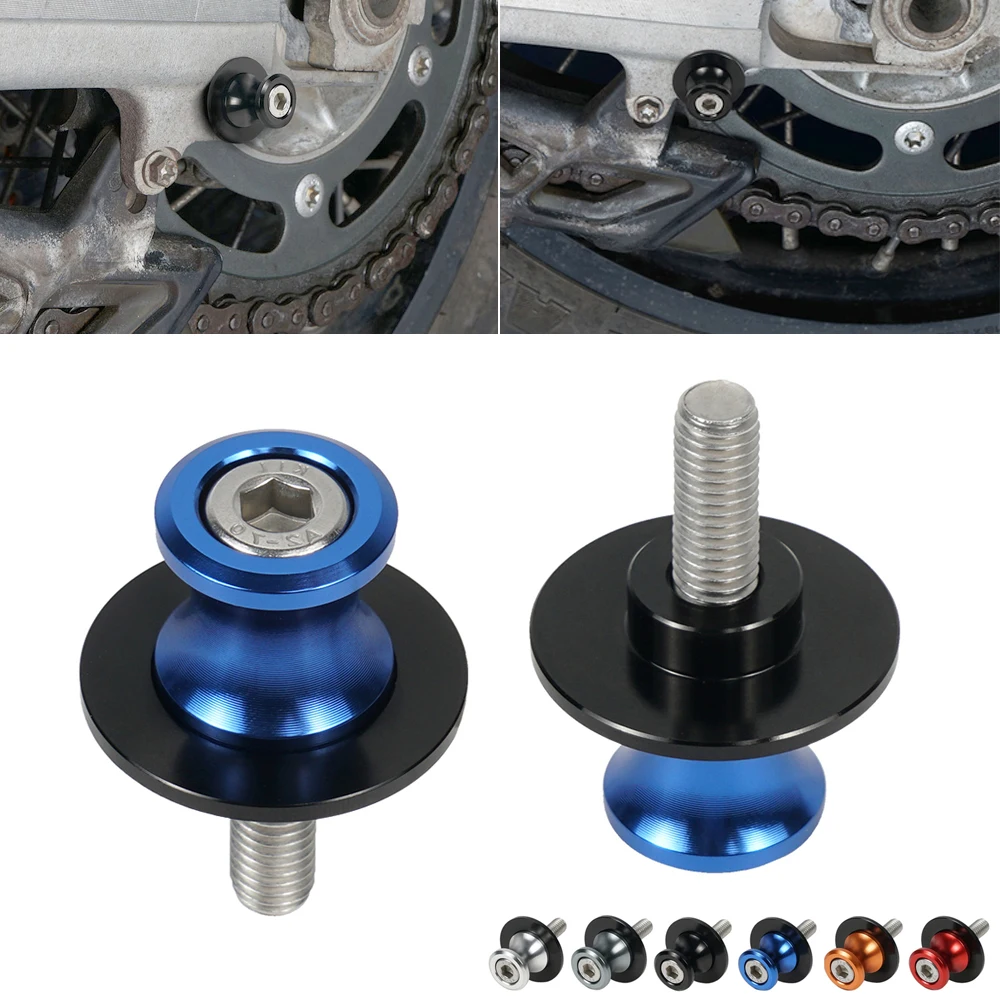 Motorcycle M6 6mm Swingarm Spools for Yamaha YZF-R1 R6 1998-2015 YZF-R6S YZF600R FZ1 R7 MT-01 MT-03 Rear Stand Sliders
Motorcycle M6 6mm Swingarm Spools for Yamaha YZF-R1 R6 1998-2015 YZF-R6S YZF600R FZ1 R7 MT-01 MT-03 Rear Stand Sliders