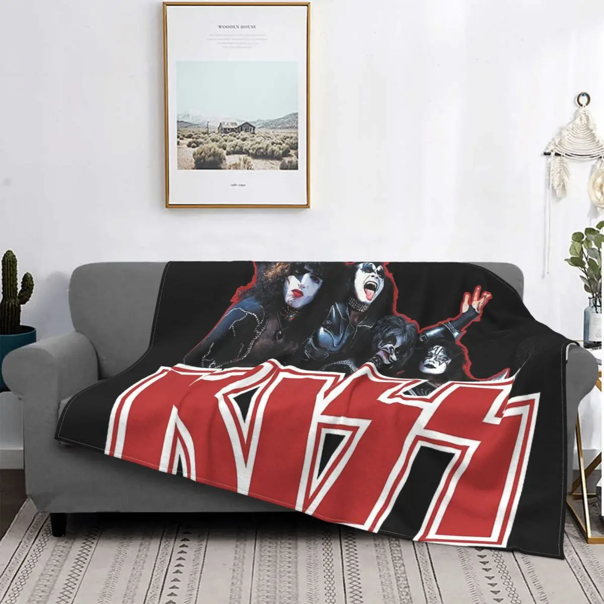 

Kiss Demon Starchild Spaceman And Catman Throw Blanket Plaid 220 X240 Baby Blankets Bed Cover Quilts Large Sofas
