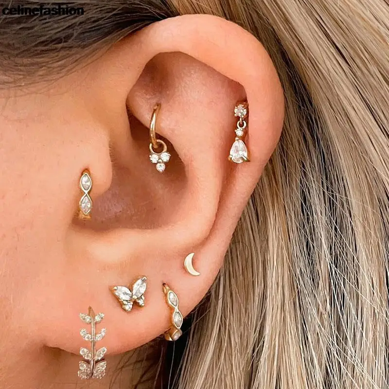 1PC Delicate Zircon Tragus Rook Helix Piercing Earring For Women Butterfly Moon Stud Earring Ear Hoop Daily Party Jewelry Gifts
1PC Delicate Zircon Tragus Rook Helix Piercing Earring For Women Butterfly Moon Stud Earring Ear Hoop Daily Party Jewelry Gifts