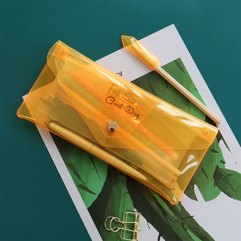 Eontest Fashion Fluorescent Transparent Student Pencil Bag Stationery Bag Portable Buckle Ticket Makeup Storage
Eontest Fashion Fluorescent Transparent Student Pencil Bag Stationery Bag Portable Buckle Ticket Makeup Storage
