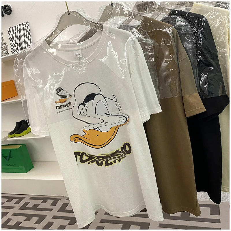 Disney Woman Donald Duck Print Harajuku Summer Tshirts Cotton Casual Short Sleeve Top Tee Shirt Women White T-shirt Drop Ship
Disney Woman Donald Duck Print Harajuku Summer Tshirts Cotton Casual Short Sleeve Top Tee Shirt Women White T-shirt Drop Ship