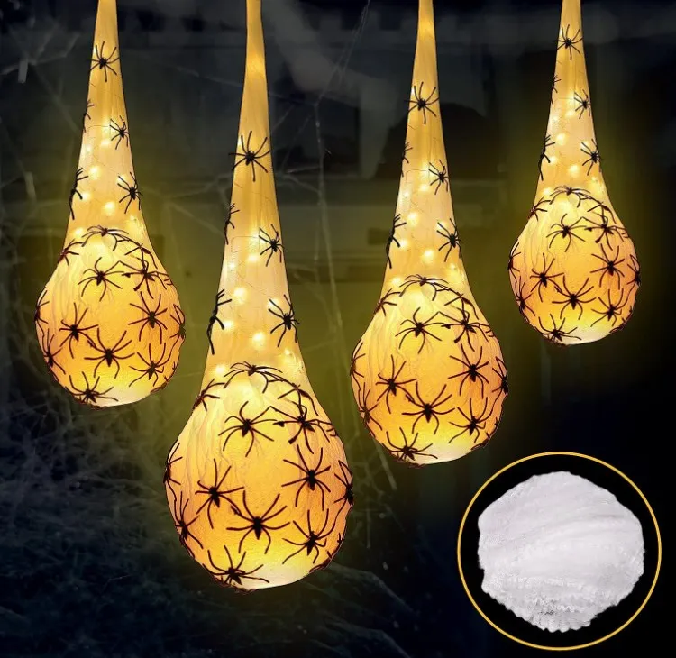 

Halloween Hanging Spider Egg Sacs with LED Light for Indoor Outdoor Halloween Party Home Decoration Haunted House Scary Props