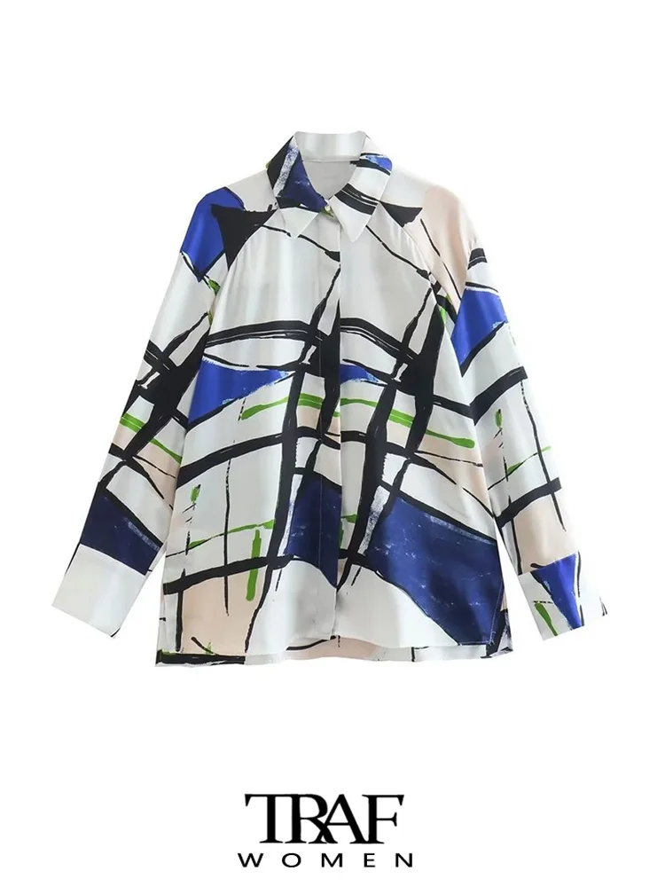 Блузка женская оверсайз с принтом, длинным рукавом и пуговицами спереди
Блузка женская оверсайз с принтом, длинным рукавом и пуговицами спереди