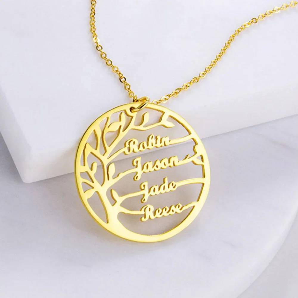 HUHUI Custom Family Tree of Life 1-6 Names Necklace Stainless Steel Nameplate Pendant Jewelry For Women Unisex Christmas Gift
HUHUI Custom Family Tree of Life 1-6 Names Necklace Stainless Steel Nameplate Pendant Jewelry For Women Unisex Christmas Gift