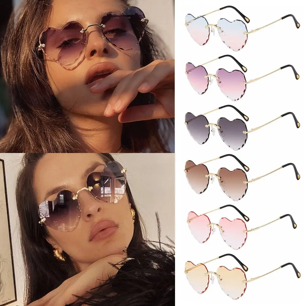UV400 Love Heart Rimless Gradient Lens Eyewear Heart Sunglasses Heart-Shaped Sunglasses SunGlasses for Women
UV400 Love Heart Rimless Gradient Lens Eyewear Heart Sunglasses Heart-Shaped Sunglasses SunGlasses for Women