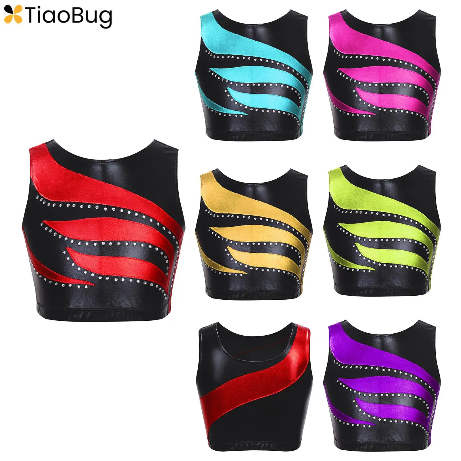 Kids Girls Shiny Rhinestone Metallic Dance Crop Top Cami Gymnastics Figure Ice Skating Jazz Hip Hop Athletic Shirt Dancewear
Kids Girls Shiny Rhinestone Metallic Dance Crop Top Cami Gymnastics Figure Ice Skating Jazz Hip Hop Athletic Shirt Dancewear