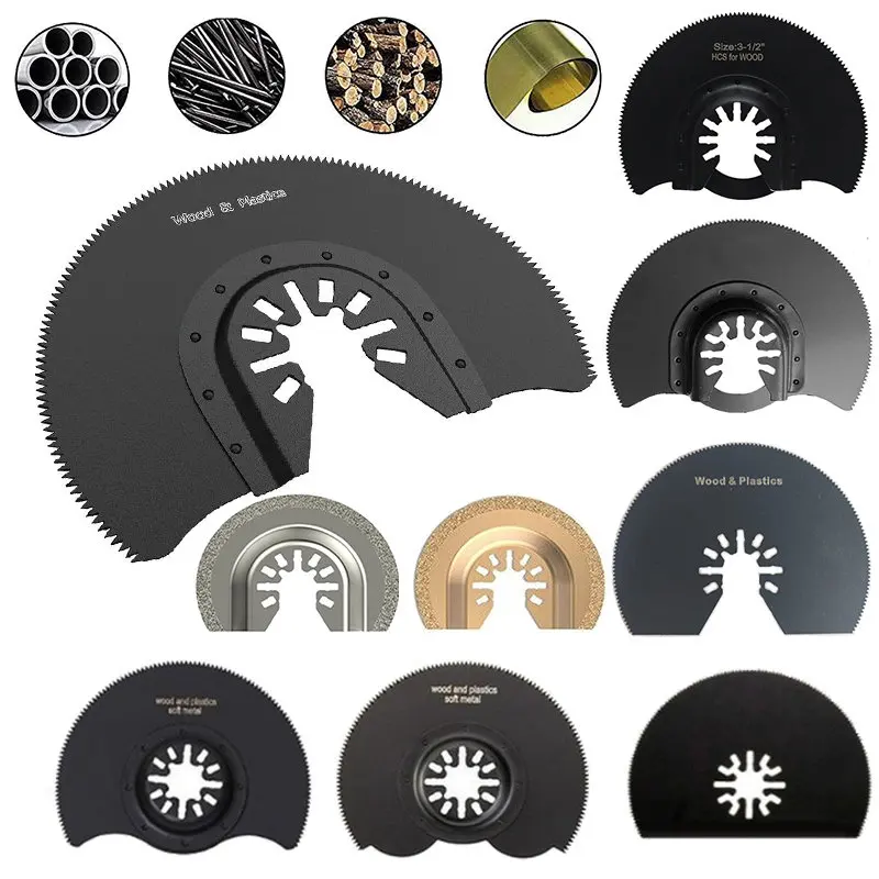 88mm/65mm HCS Half Circular Oscillating Multi Tool Saw Blades for Renovator Cutting Cutting Blade Woodworking Diamond Saw Blade
88mm/65mm HCS Half Circular Oscillating Multi Tool Saw Blades for Renovator Cutting Cutting Blade Woodworking Diamond Saw Blade
