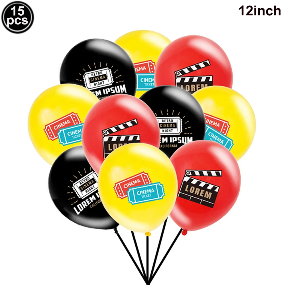 15pcs Hollywood Party Decor Latex Balloon Camera Action Balloon 12'' Cinema Ticket Balloon for Movie Night Themed Party Supplies
15pcs Hollywood Party Decor Latex Balloon Camera Action Balloon 12'' Cinema Ticket Balloon for Movie Night Themed Party Supplies