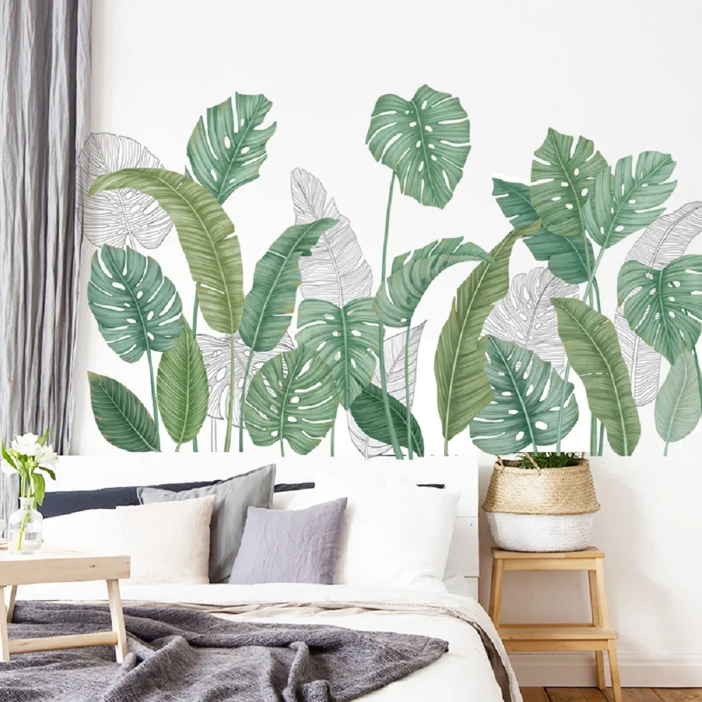 Tropical Green Leaves Wall Stickers For Bedroom Living Room Sofa TV Background Wall Decor Removable Vinyl Wall Decals Home Decor
Tropical Green Leaves Wall Stickers For Bedroom Living Room Sofa TV Background Wall Decor Removable Vinyl Wall Decals Home Decor
