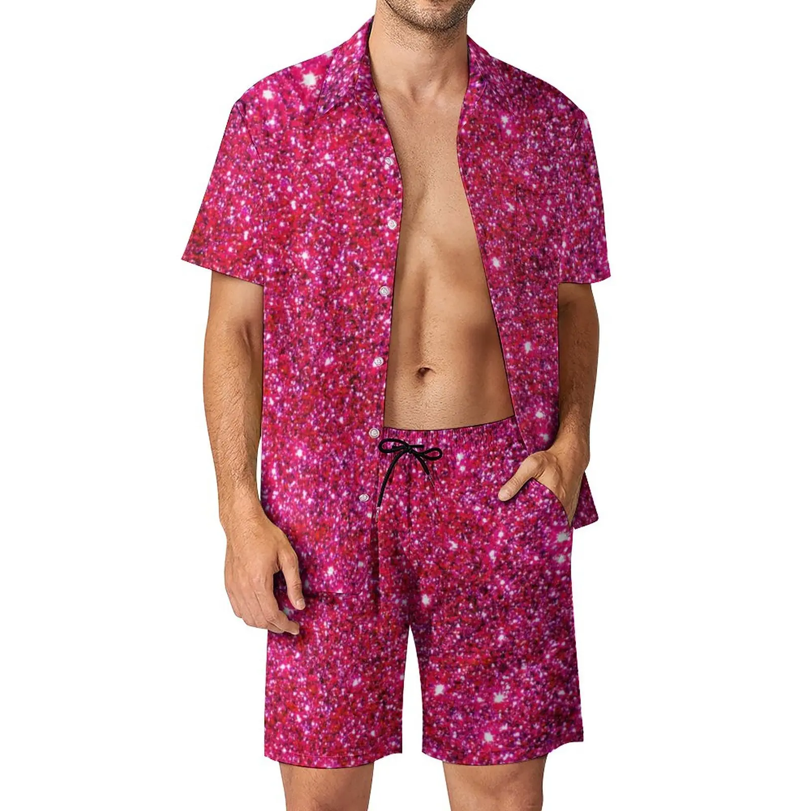 Cute Sparkly Pink Men Sets Glittery Sparkle Print Casual Shorts Summer Cool Vacation Shirt Set Short-Sleeve Oversized Suit Gift
Cute Sparkly Pink Men Sets Glittery Sparkle Print Casual Shorts Summer Cool Vacation Shirt Set Short-Sleeve Oversized Suit Gift