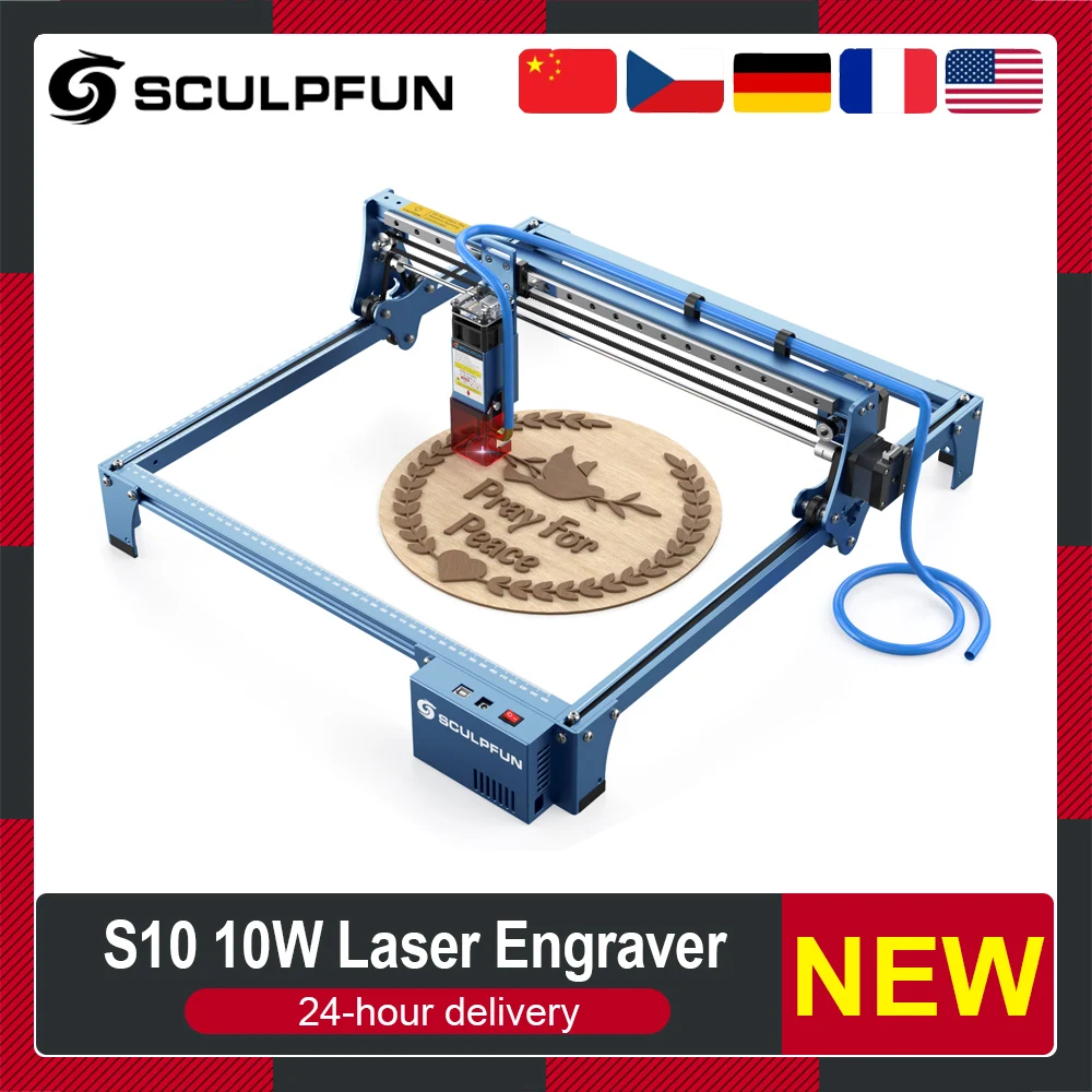 SCULPFUN S10 Laser Engraving Machine 10W high-density Laser Engraver High-speed Air Assist Industrial-grade Precision 410x400mm
SCULPFUN S10 Laser Engraving Machine 10W high-density Laser Engraver High-speed Air Assist Industrial-grade Precision 410x400mm