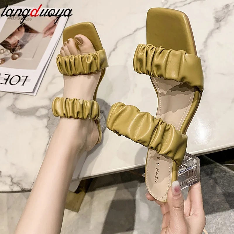 Transparent High Heels Sandals Women Summer 2022 Plus Size Pleated Female Fashion Slippers Clear Heels Sandals Open Toe Slides
Transparent High Heels Sandals Women Summer 2022 Plus Size Pleated Female Fashion Slippers Clear Heels Sandals Open Toe Slides