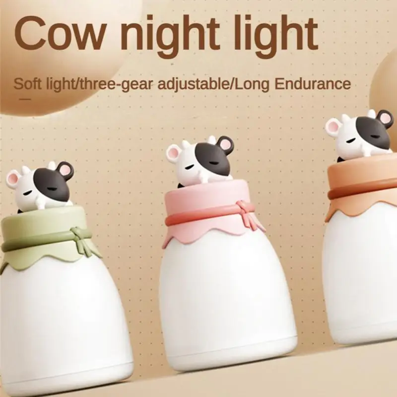 Silicone Cow Bottle Night Light Three Gears Warm White Light Cute USB Lamp Children Students Kid Gift Bedroom Bedside Decoration
Silicone Cow Bottle Night Light Three Gears Warm White Light Cute USB Lamp Children Students Kid Gift Bedroom Bedside Decoration