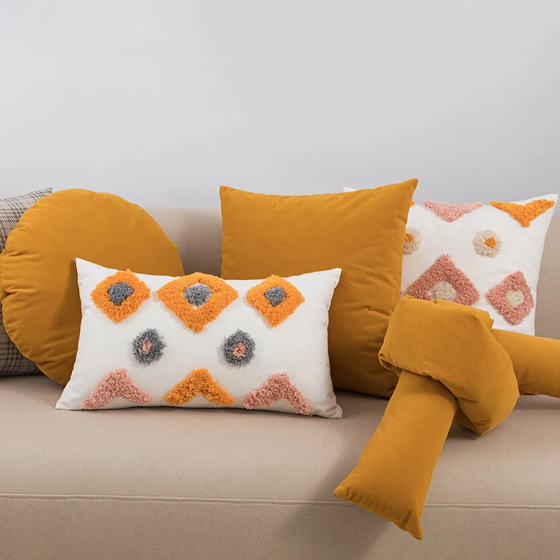 Скандинавский геометрический ворсовый чехол для подушки, оранжевая креативная твист-подушка 15x160 см, квадратные, круглые, бархатные ощущения, наволочки, Декор 
Скандинавский геометрический ворсовый чехол для подушки, оранжевая креативная твист-подушка 15x160 см, квадратные, круглые, бархатные ощущения, наволочки, Декор