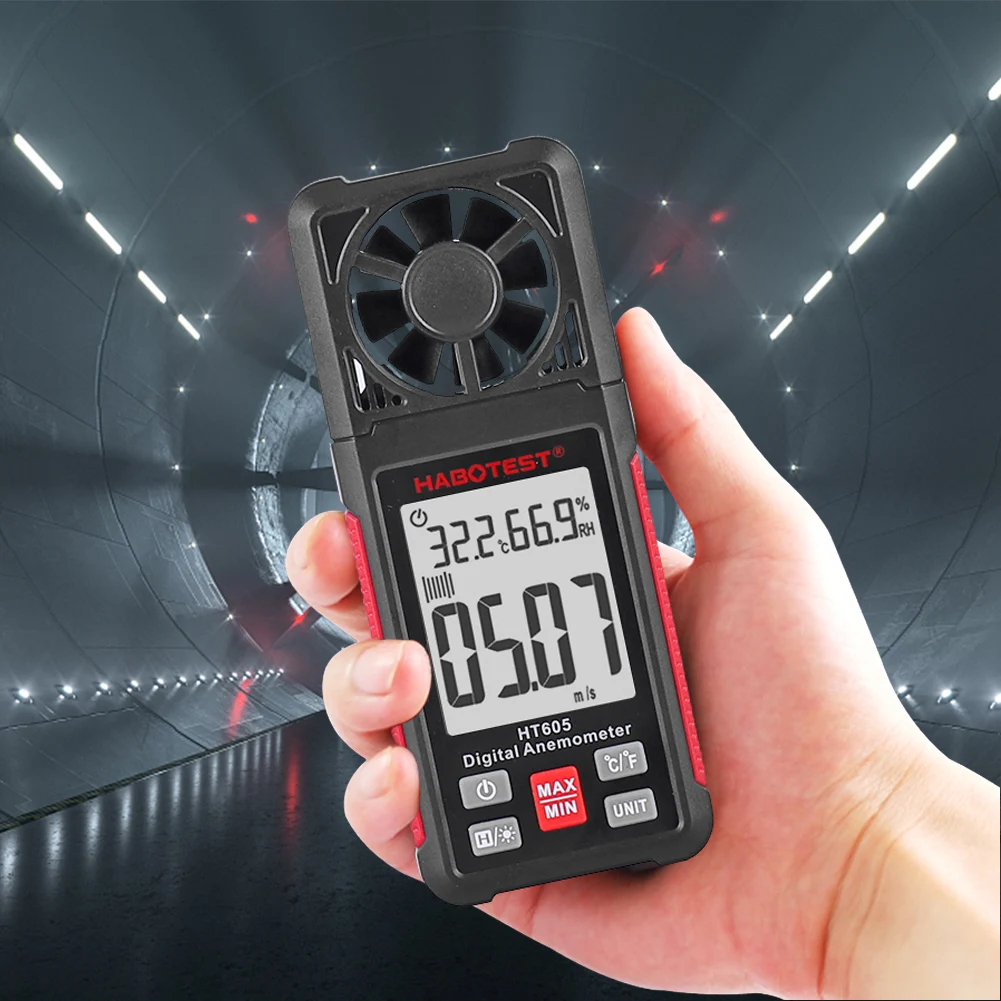 Портативный анемометр HT605, цифровой измеритель скорости ветра 0-30 м/с, с ЖК-дисплеем и подсветкой
Портативный анемометр HT605, цифровой измеритель скорости ветра 0-30 м/с, с ЖК-дисплеем и подсветкой