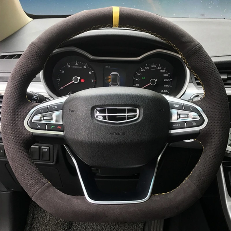 Custom Car Steering Wheel Braid Cover Soft Suede 100% Fit For Geely Coolray SX11 2018 2019 2020 2021 2022 Coolray Accessories 
Custom Car Steering Wheel Braid Cover Soft Suede 100% Fit For Geely Coolray SX11 2018 2019 2020 2021 2022 Coolray Accessories