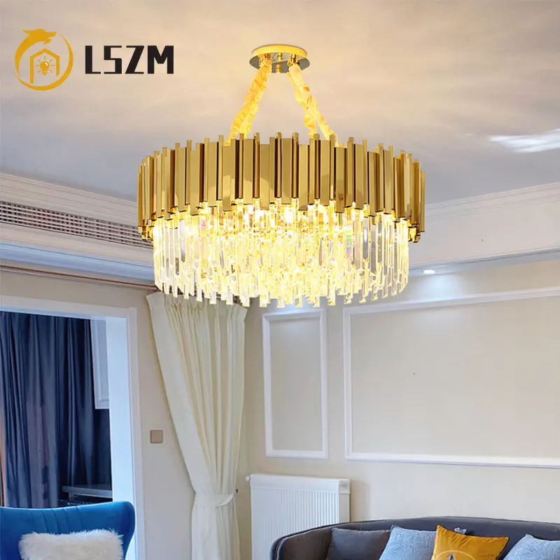 Luxury Modern Chandelier Golden Round Stainless Steel K9 Crystal Tricolor LED Pendant Light for Dining Room Living Room Bedroom
Luxury Modern Chandelier Golden Round Stainless Steel K9 Crystal Tricolor LED Pendant Light for Dining Room Living Room Bedroom