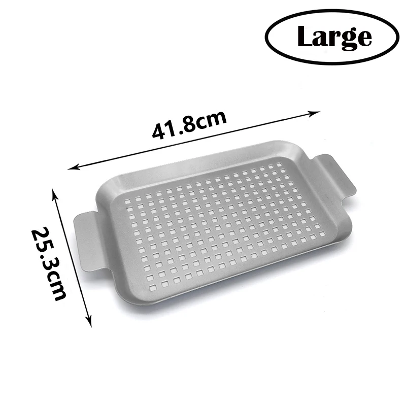 Grill Topper BBQ Grilling Pans,Nonstick Grilling Barbeque Trays With Handle14"x10"Thicken Perforated Barbeque Grill Topper Tools
Grill Topper BBQ Grilling Pans,Nonstick Grilling Barbeque Trays With Handle14"x10"Thicken Perforated Barbeque Grill Topper Tools