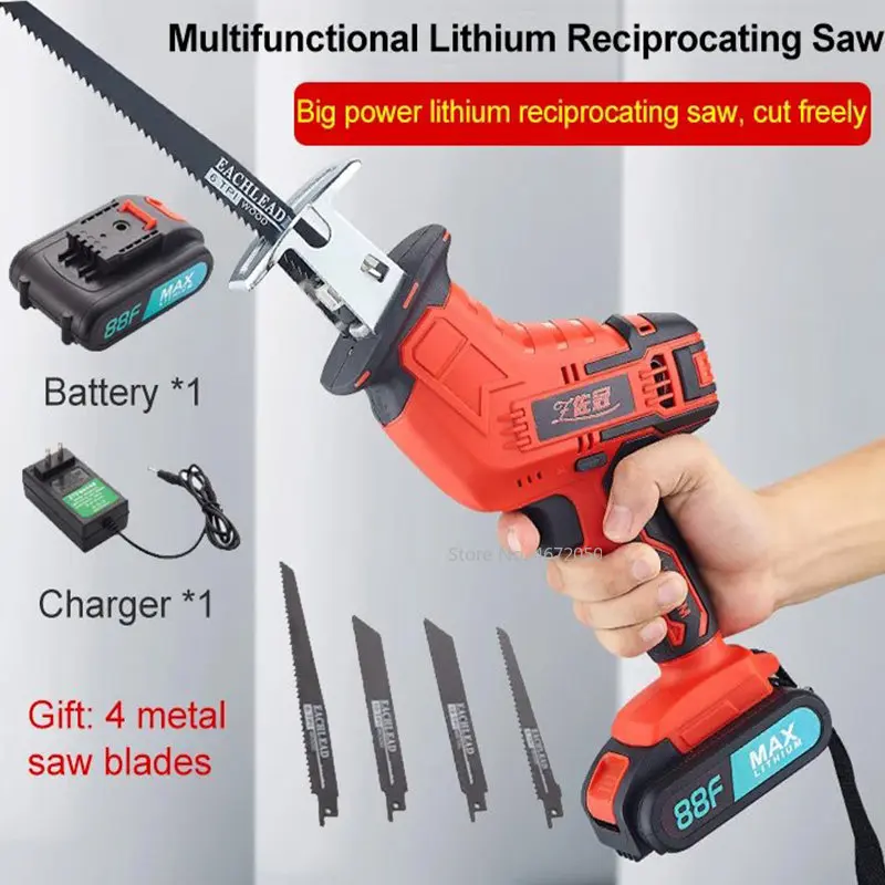 21V Multifunctional Reciprocating Saw Cordless Lithium Reciprocating Saw Adjustable Speed Chainsaw Wood Metal PVC Pipe Cutting
21V Multifunctional Reciprocating Saw Cordless Lithium Reciprocating Saw Adjustable Speed Chainsaw Wood Metal PVC Pipe Cutting
