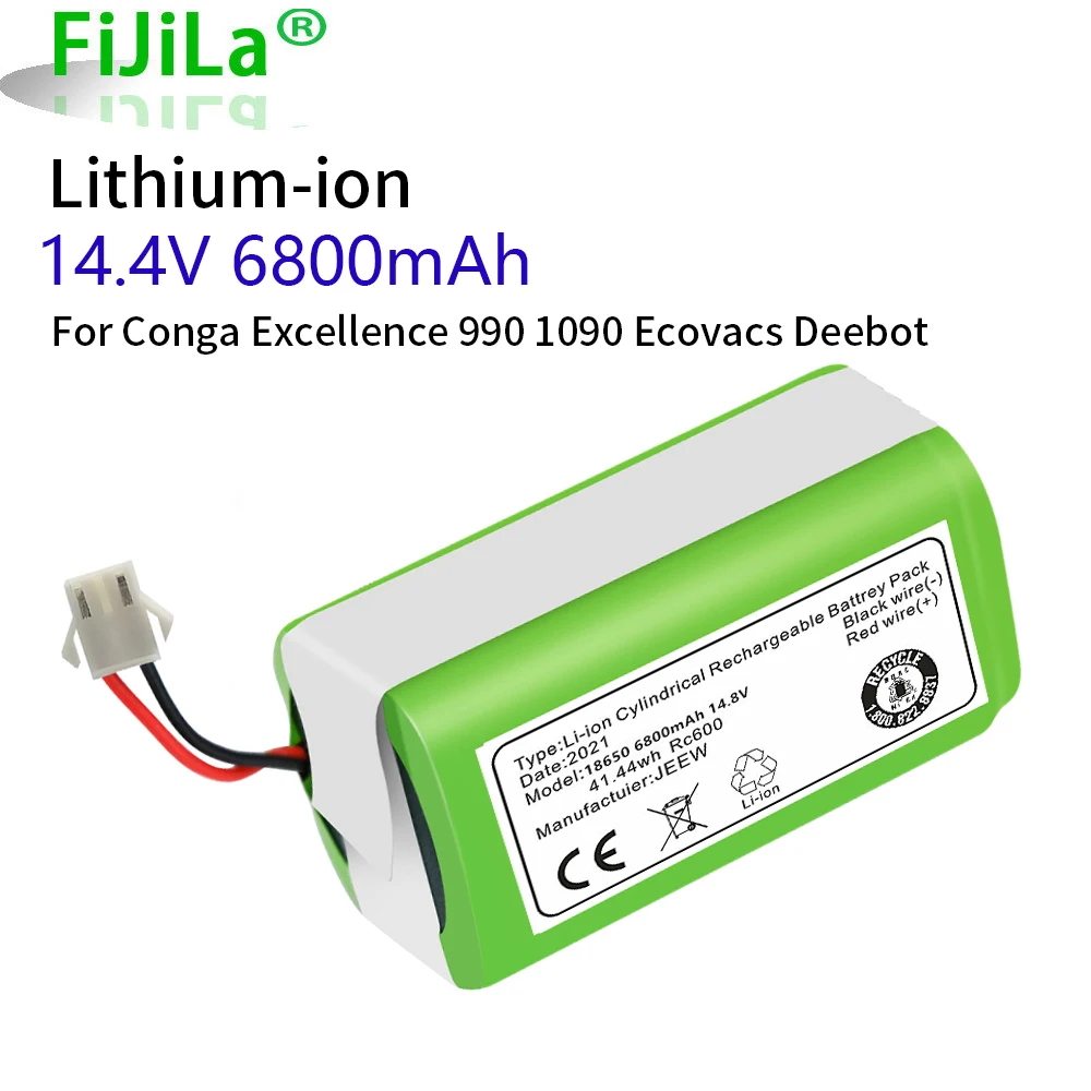 Li-ion battery 14.4V 2800mAh for Conga Excellence 990 Ecovacs Deebot N79 N79S DN622, Eufy Robovac 11 11S 12 15C 15S 35C
Li-ion battery 14.4V 2800mAh for Conga Excellence 990 Ecovacs Deebot N79 N79S DN622, Eufy Robovac 11 11S 12 15C 15S 35C