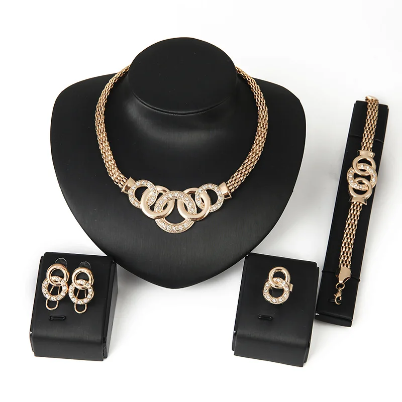 Chinese Gold Jewelry Set Africa Alloy Jewelry Set Necklace Earrings Ring Bracelet Wedding Party Casual Dubai Bridal Jewelry Set
Chinese Gold Jewelry Set Africa Alloy Jewelry Set Necklace Earrings Ring Bracelet Wedding Party Casual Dubai Bridal Jewelry Set