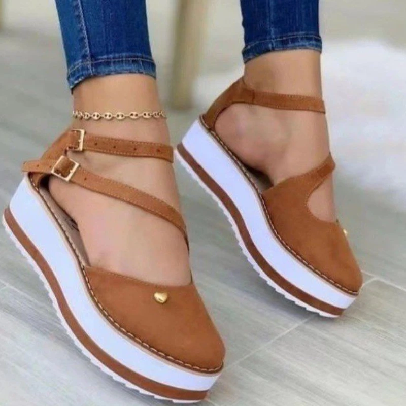 Wedge Platform Sandals Summer Women's Round Toe Buckle Beach Flat Shoes Casual Outdoor Light Vulcanized Shoes Sandalias Romanas
Wedge Platform Sandals Summer Women's Round Toe Buckle Beach Flat Shoes Casual Outdoor Light Vulcanized Shoes Sandalias Romanas