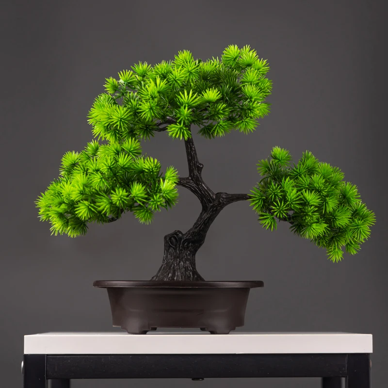 

Artificial Potted Tree Fake Pines Bonsai Desktop Landscape Festive Gift High Grade Plant For Home Office Hotel Balcony DIY Decor