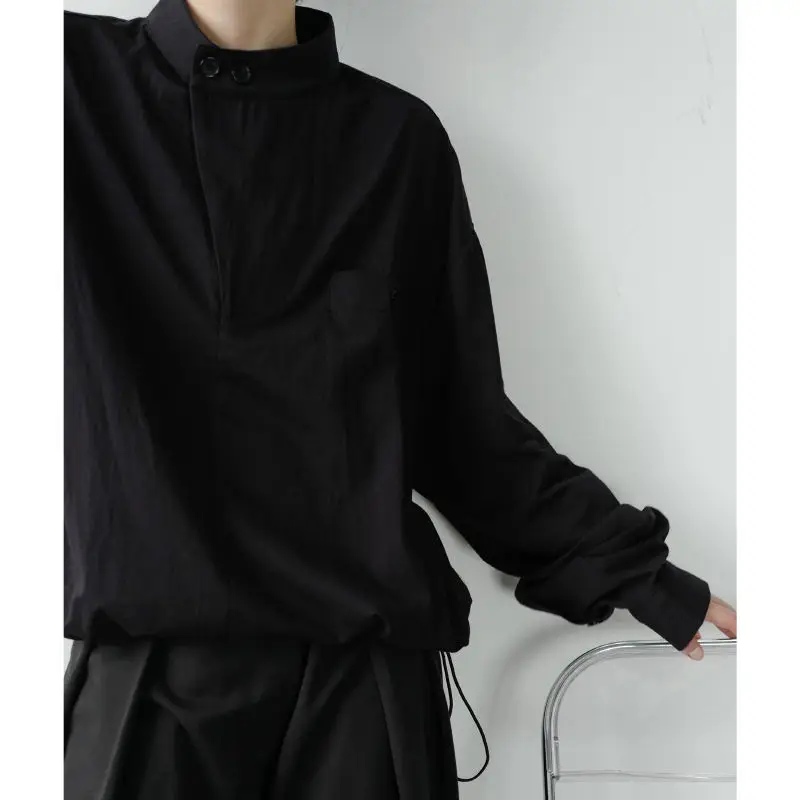 Men's Wear Autumn New Stand Collar Long Sleeve Loose Casual Black White Shirt For Couple fitLoose Tops Famale 3524
Men's Wear Autumn New Stand Collar Long Sleeve Loose Casual Black White Shirt For Couple fitLoose Tops Famale 3524