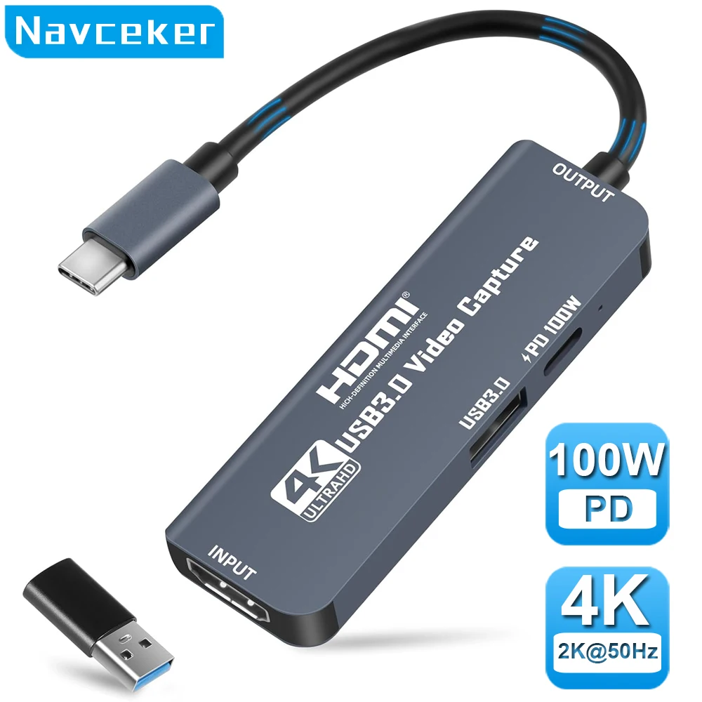 Navceker Карта видеозахвата 4K USB 3.0
Navceker Карта видеозахвата 4K USB 3.0