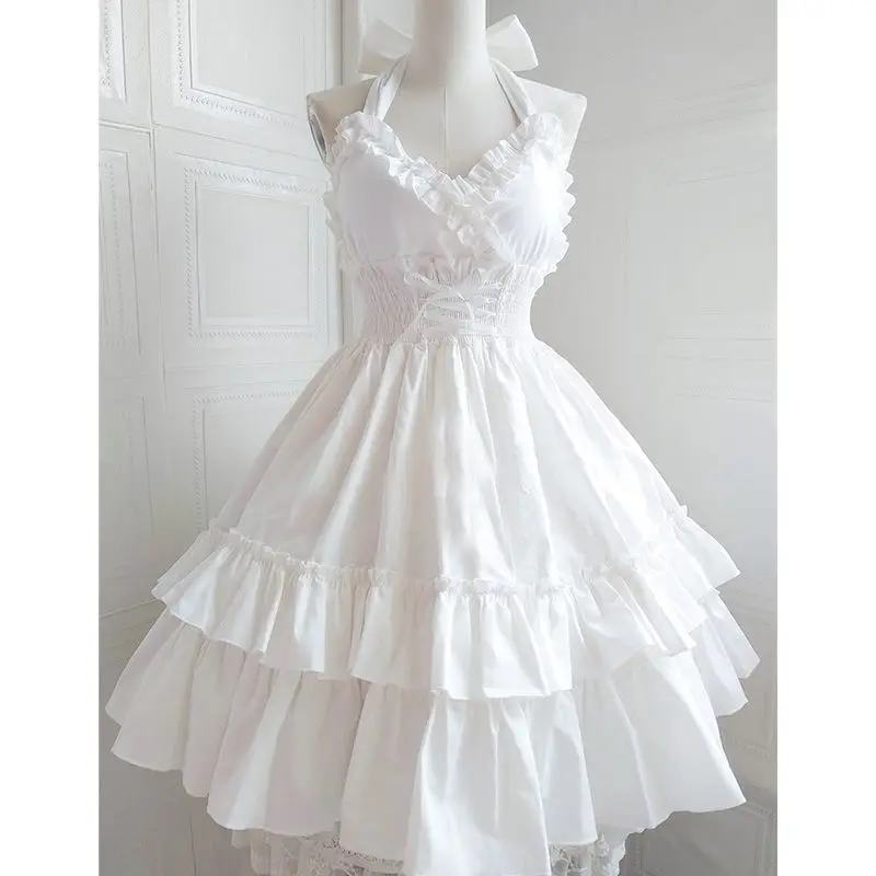 Sleeveless White Lolita Dress Kawaii Vintage Tie Dresses Black/red Gothic Women Anime Maid Cosplay Costume Streetwear
Sleeveless White Lolita Dress Kawaii Vintage Tie Dresses Black/red Gothic Women Anime Maid Cosplay Costume Streetwear
