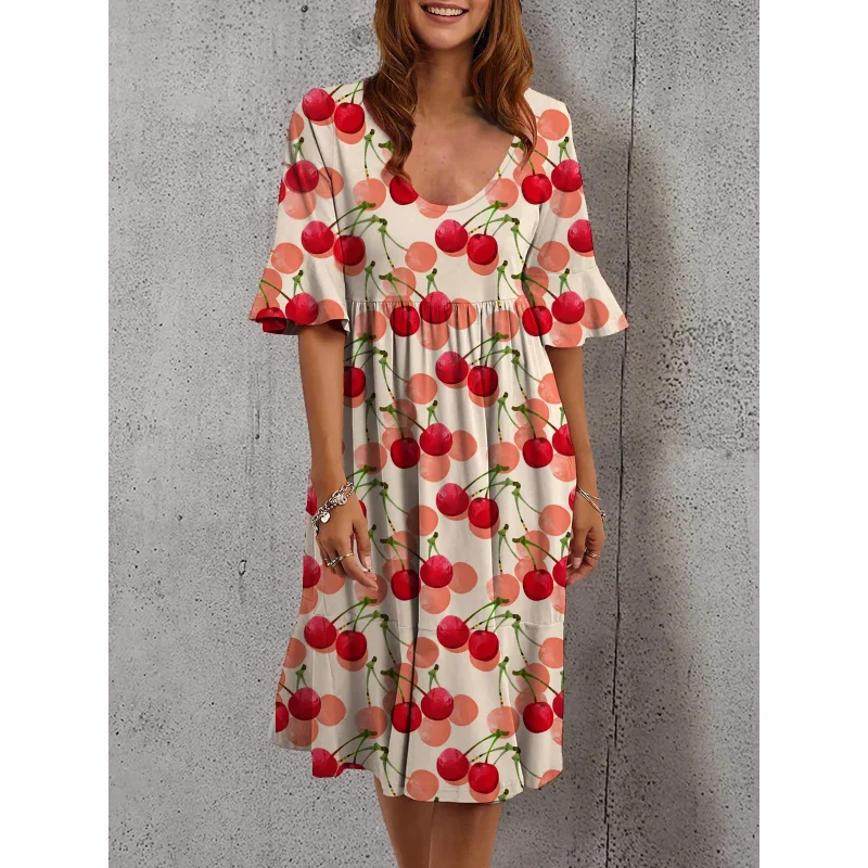 Women's Round Neck New Mid Sleeve Polka Dot Dress Multi Color Printed Skirt Hot Sale
Women's Round Neck New Mid Sleeve Polka Dot Dress Multi Color Printed Skirt Hot Sale