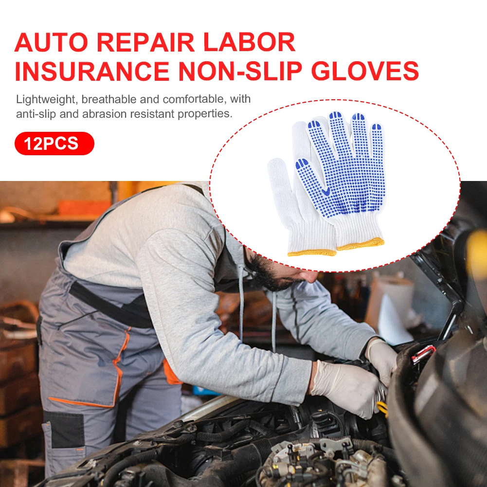 White Labor Insurance Gloves Wear-resistant Cotton Non-slip Particle Mitten Glue Dot Cotton Gloves for Chopping Wood Gardening 
White Labor Insurance Gloves Wear-resistant Cotton Non-slip Particle Mitten Glue Dot Cotton Gloves for Chopping Wood Gardening