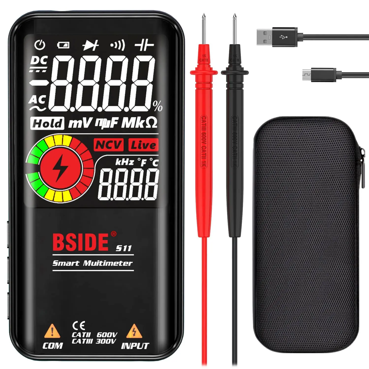 Digital MultimeterAuto-Ranging Voltmeter Capacitance Resistance Continuity Frequency Diode Duty Cycle Live Check Voltage Tester
Digital MultimeterAuto-Ranging Voltmeter Capacitance Resistance Continuity Frequency Diode Duty Cycle Live Check Voltage Tester