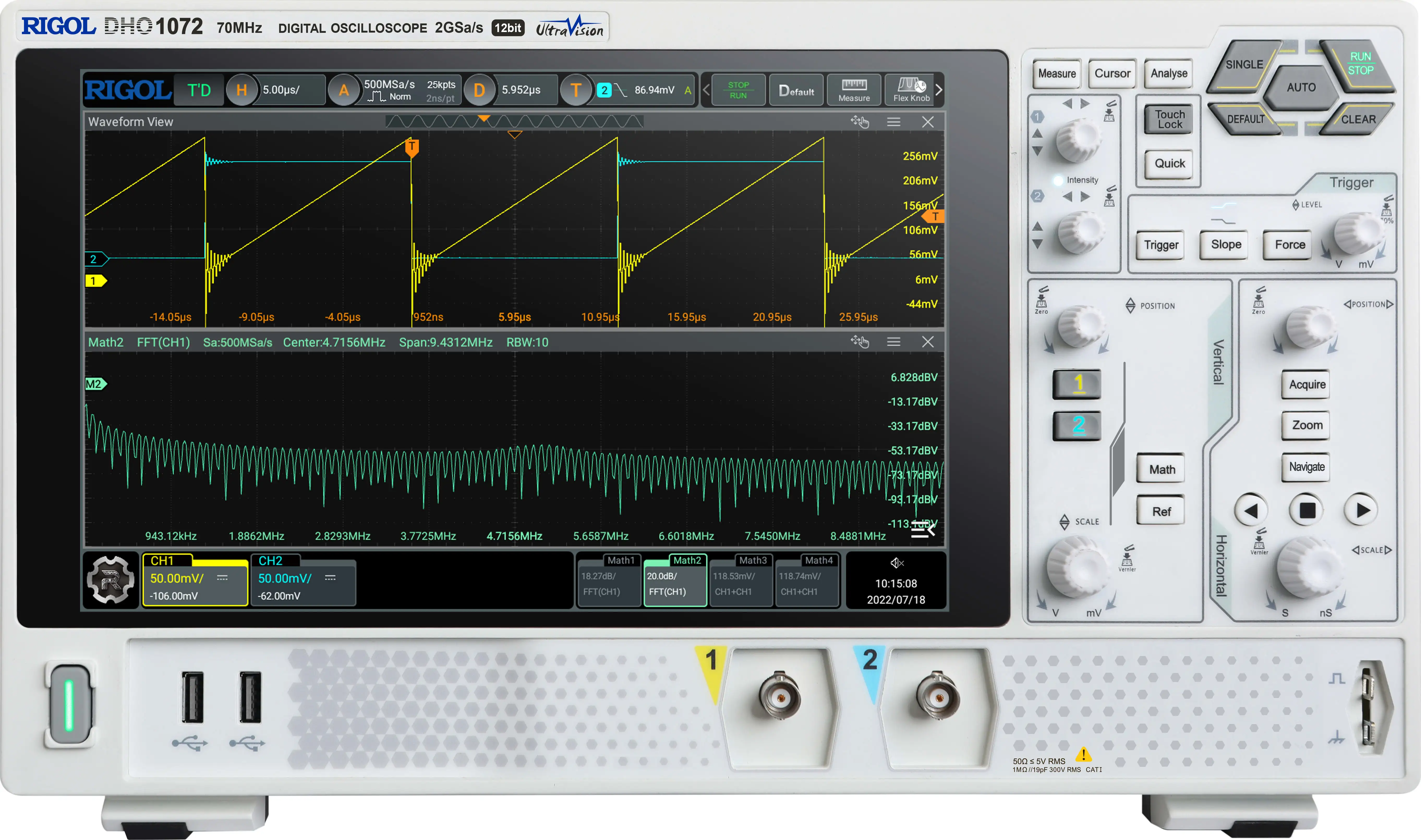 RIGOL DHO1072/DHO1074/DHO1102/DHO1104/DHO1202/DHO1204 - 2/4Channel 70/100/200 MHz Digital Oscilloscope 12 bit 1GSa/sec 50MPts
RIGOL DHO1072/DHO1074/DHO1102/DHO1104/DHO1202/DHO1204 - 2/4Channel 70/100/200 MHz Digital Oscilloscope 12 bit 1GSa/sec 50MPts