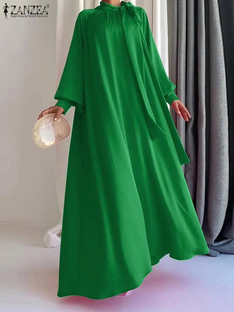 ZANZEA Casual Swing Maxi Dresses Fashion Women Bow Tie Neck Puff Sleeve Solid Color Baggy Dress Elegant Party Long Robe Oversize
ZANZEA Casual Swing Maxi Dresses Fashion Women Bow Tie Neck Puff Sleeve Solid Color Baggy Dress Elegant Party Long Robe Oversize