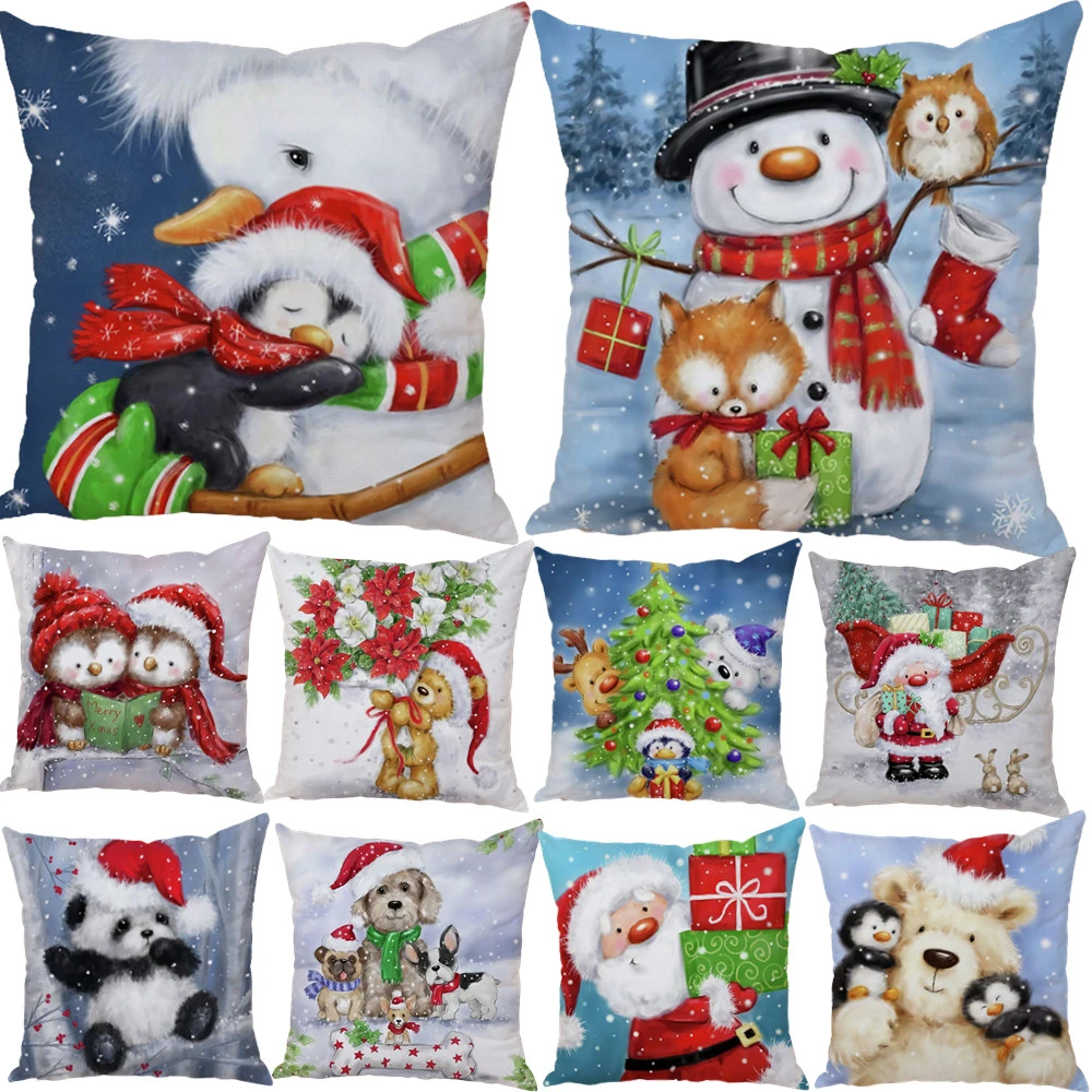 Christmas cartoon big snow penguin printed cushion animal bear Santa Santa children's room decoration Decoración navideña
Christmas cartoon big snow penguin printed cushion animal bear Santa Santa children's room decoration Decoración navideña