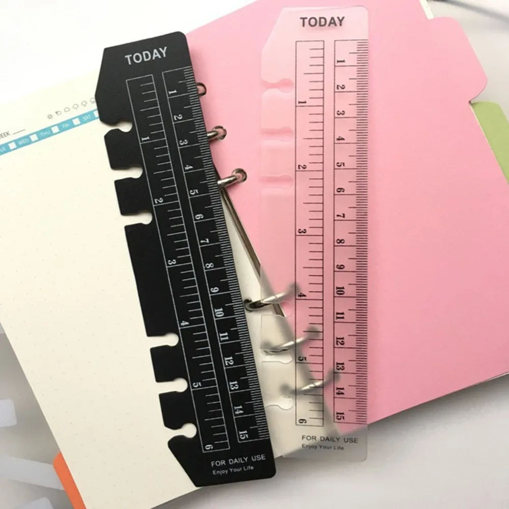 PVC Loose-leaf Notebook Bookmark New Transparent Black Separator Page Bookmark Ruler Multi-Function Soft 6-Hole Scale Ruler A5
PVC Loose-leaf Notebook Bookmark New Transparent Black Separator Page Bookmark Ruler Multi-Function Soft 6-Hole Scale Ruler A5