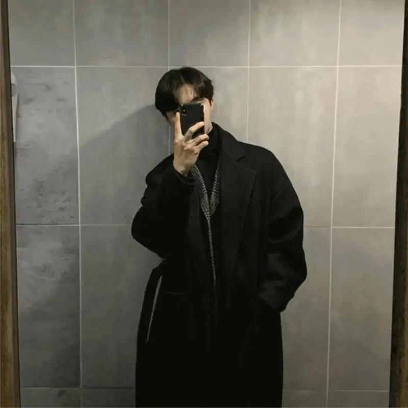 Thick Loose Woolen Trench Coat In Autumn and Winter, Men's Woolen Men's Medium Long Korean Fashion, Handsome, Over Knee Coat
Thick Loose Woolen Trench Coat In Autumn and Winter, Men's Woolen Men's Medium Long Korean Fashion, Handsome, Over Knee Coat