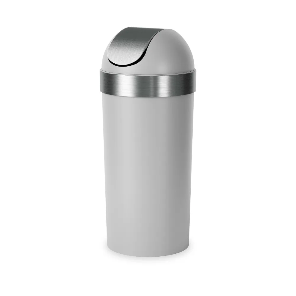 

Umbra 16 gal Venti Plastic Swing Top Lid Kitchen Trash Can, Grey