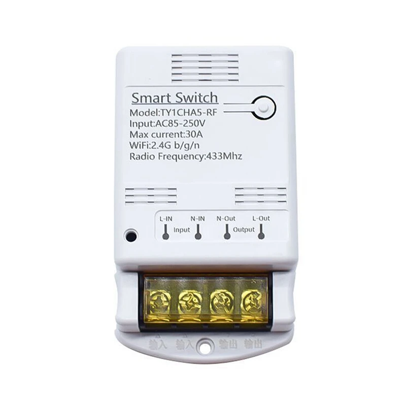 Tuya Wifi 30A Relay Module 85-250V Smart Switch DIY 433MHZ RF Controller Smartlife APP Voice Relay Timer Remote Control
Tuya Wifi 30A Relay Module 85-250V Smart Switch DIY 433MHZ RF Controller Smartlife APP Voice Relay Timer Remote Control