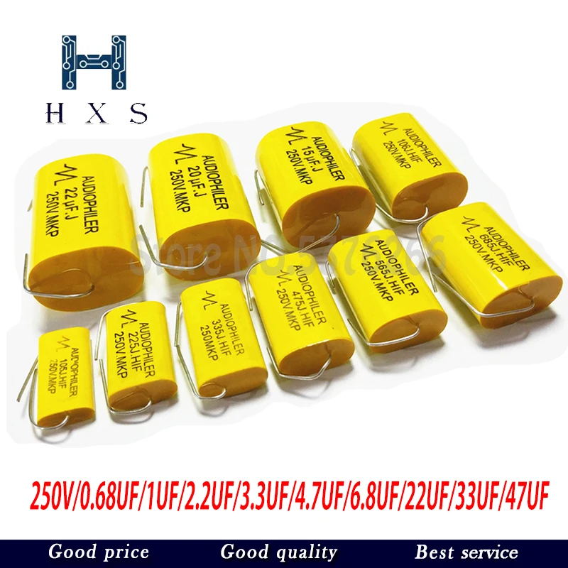 2PCS 0.68uF/2.2UF/3.3UF/4.7uF/6.8UF/8.2UF/22UF/33UF/47UF 250V Tweeter Speaker Frequency Divider Crossover Non-Polarity Capacitor
2PCS 0.68uF/2.2UF/3.3UF/4.7uF/6.8UF/8.2UF/22UF/33UF/47UF 250V Tweeter Speaker Frequency Divider Crossover Non-Polarity Capacitor