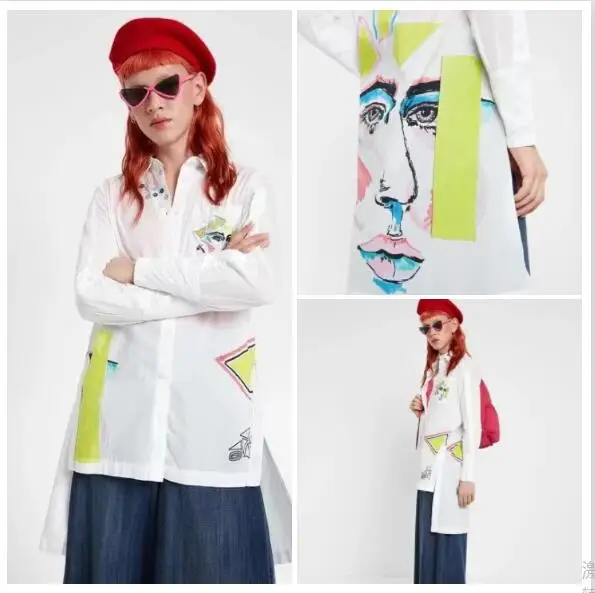 Foreign trade original single Spanish Desigual women's shirt personality short front back long graffiti design irregular shirt
Foreign trade original single Spanish Desigual women's shirt personality short front back long graffiti design irregular shirt