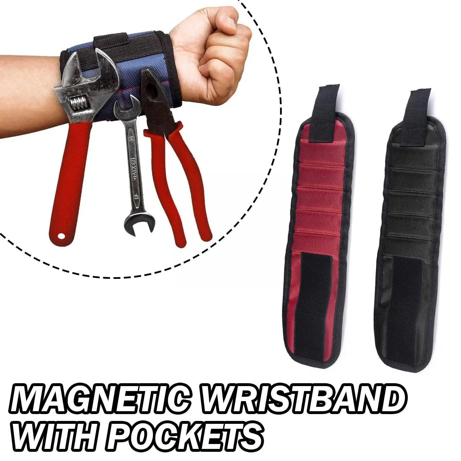 Magnetic Wristband With Pockets 10/15/20 Strong Magnet Tool Bag For Screws Wrench Drill Holder Tools Kit Storage Organizer A6u0
Magnetic Wristband With Pockets 10/15/20 Strong Magnet Tool Bag For Screws Wrench Drill Holder Tools Kit Storage Organizer A6u0